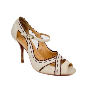 BCBGMAXAZRIA Leather Suede Mary Jane Pumps Ankle Strap Women's Size 8